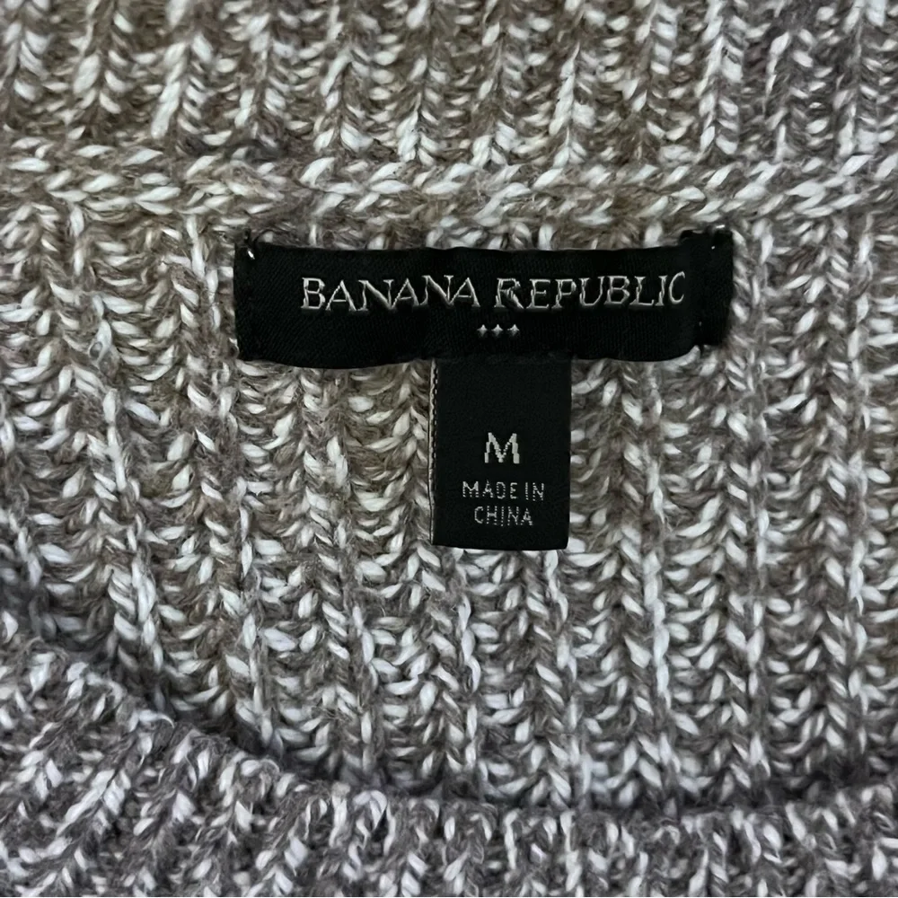 Banana Republic Men’s M Fisherman Sweater Cotton Wool Blend Marled Brown Heavy